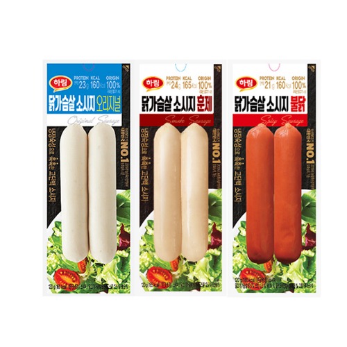 [냉장]하림 닭가슴살 소시지 120g (오리지널/훈제/불닭)