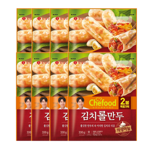 롯데 쉐푸드 의성마늘김치롤만두 (330*2)X8개